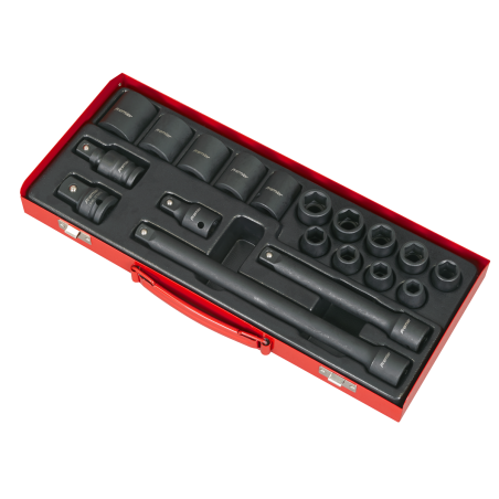 Impact Socket Set 19pc 1/2"Sq Drive Metric