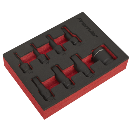 Jeu d'embouts à douille hexagonale à impact, 8 pièces, entraînement carré 3/8"