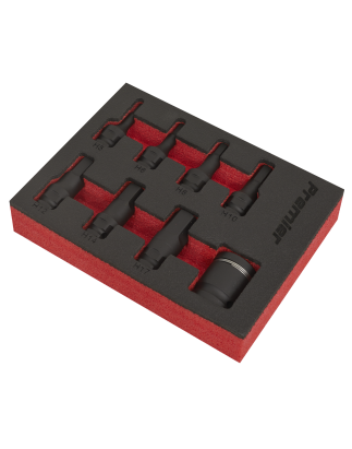 Jeu d'embouts à douille hexagonale à impact, 8 pièces, entraînement carré 3/8"