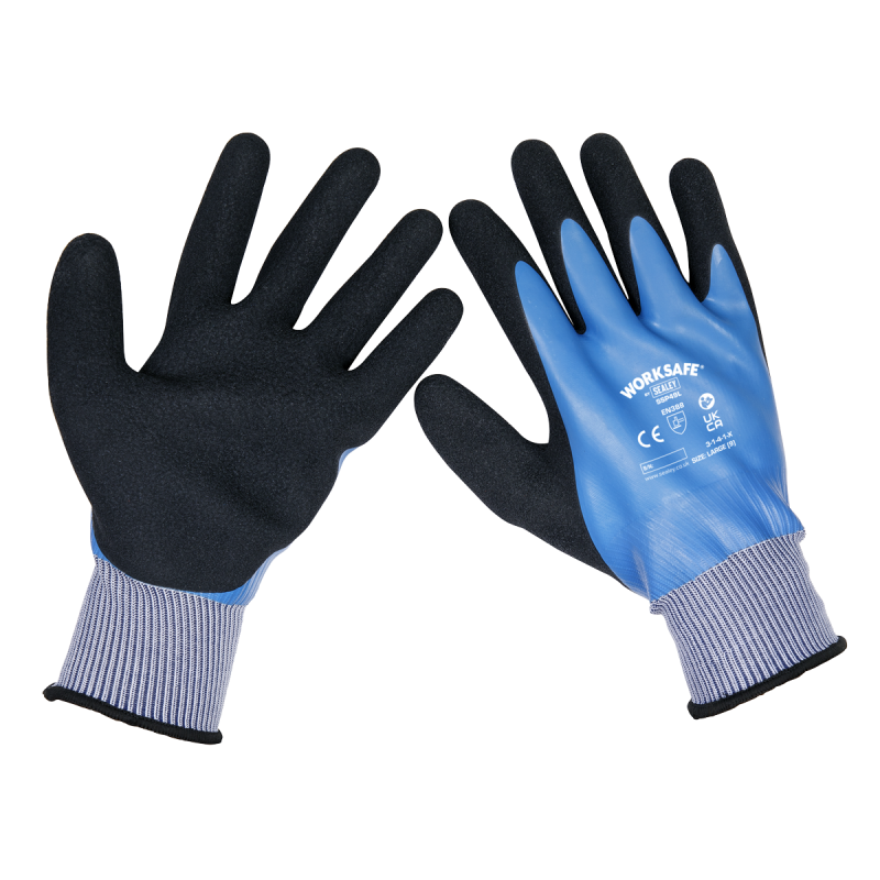 Worksafe® Waterproof Latex Gloves, Large - Pair