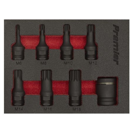 Impact Spline Socket Bit Set 8pc 3/8"Sq Drive