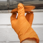 Diamond Grip Extra-Thick Nitrile Powder-Free Gloves, Orange, Large - Pack of 50