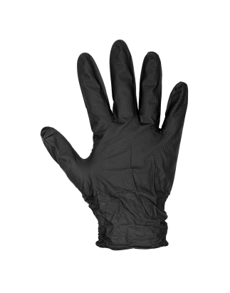 Gants en nitrile très épais Diamond Grip, non poudrés, noirs, grand - paquet de 50