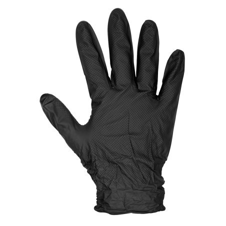 Gants en nitrile très épais Diamond Grip, non poudrés, noirs, grand - paquet de 50