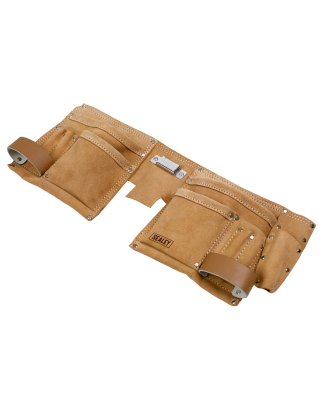 Double Pouch Leather Tool Belt