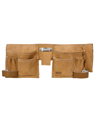 Double Pouch Leather Tool Belt