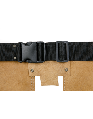 Ceinture à outils en cuir à double pochette