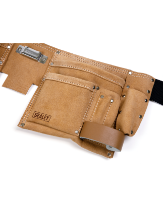 Ceinture à outils en cuir à double pochette