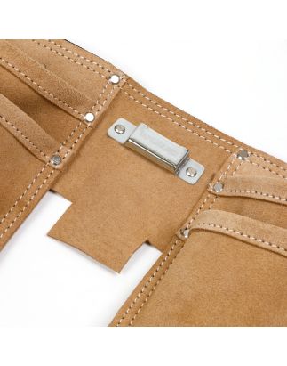 Ceinture à outils en cuir à double pochette