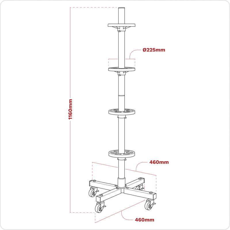 Wheel Storage Trolley 100kg Capacity