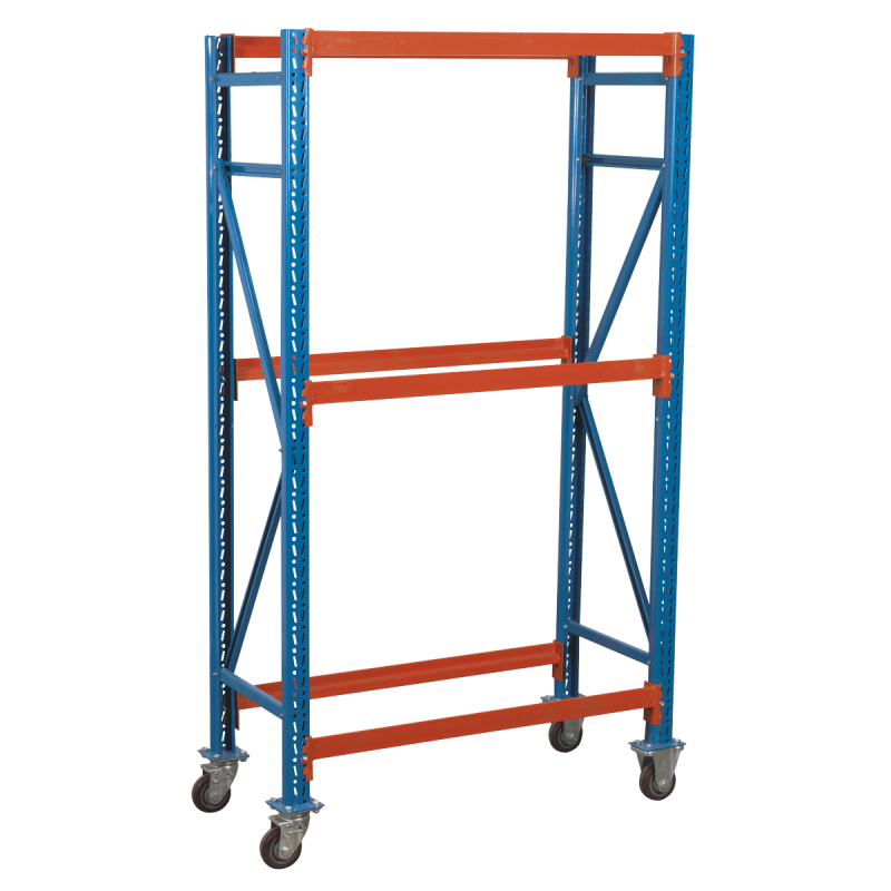 2-Level Mobile Tyre Rack 200kg Capacity Per Level