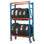 2-Level Mobile Tyre Rack 200kg Capacity Per Level