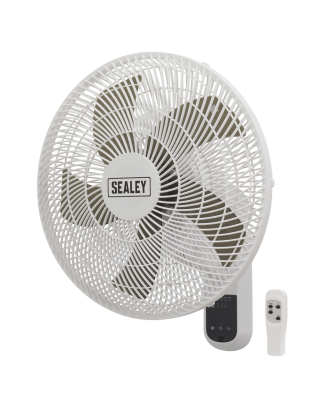 3-Speed Wall Fan with Remote Control 16" 230V