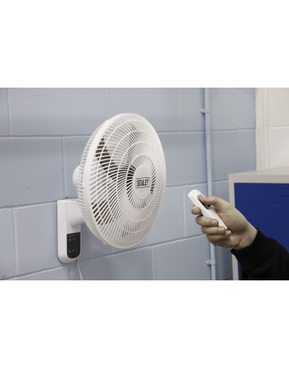 3-Speed Wall Fan with Remote Control 16" 230V