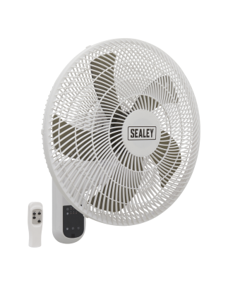 3-Speed Wall Fan with Remote Control 18" 230V