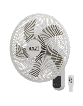 3-Speed Wall Fan with Remote Control 18" 230V