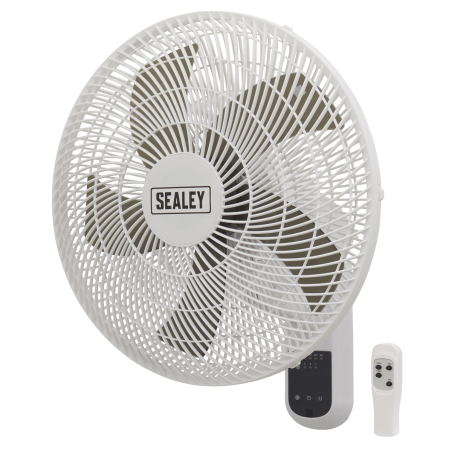 3-Speed Wall Fan with Remote Control 18" 230V