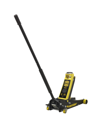 Premier Low Profile Trolley Jack with Rocket Lift 3 Tonne - Yellow