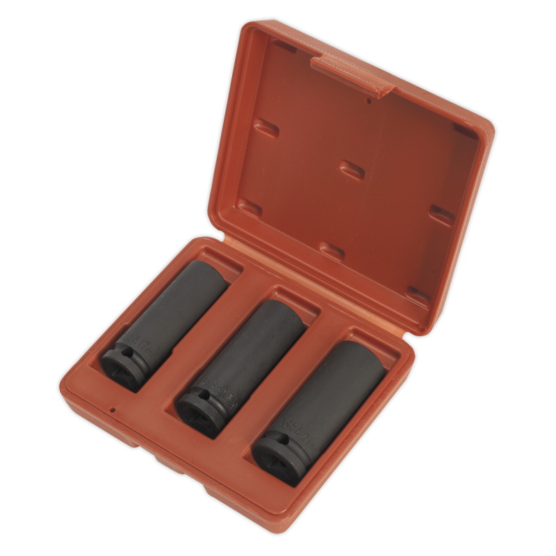 Impact Socket Set 3pc Deep 1/2"Sq Drive