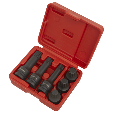 Impact Spline Socket Bit Set 6pc 1/2"Sq Drive