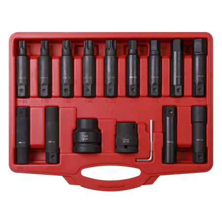 Impact Hex, TRX-Star* & TRX-Star* Female Socket Bit Set 16pc 3/4" & 1"Sq Drive