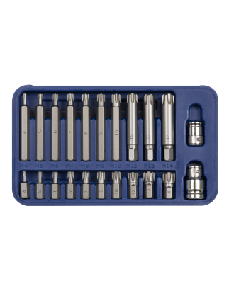 Ribe Bit Set 22pc 3/8" & 1/2"Sq Drive