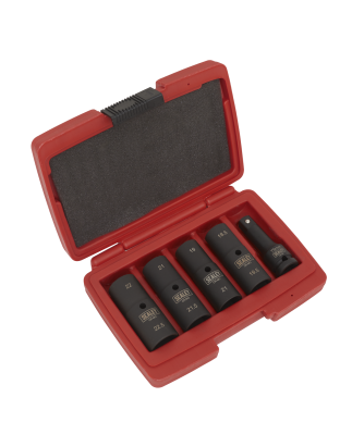 Impact Socket Set 1/2"Sq Drive 77mm Double Ended 18.5 x 22.5mm - 5pc