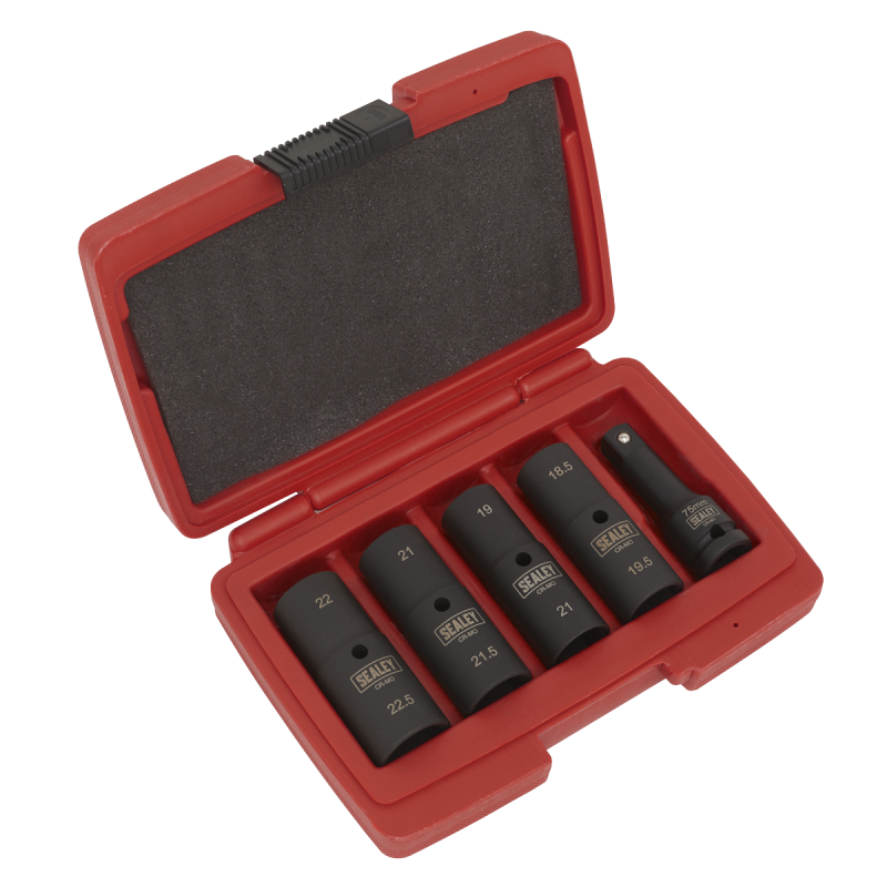 Impact Socket Set 1/2"Sq Drive 77mm Double Ended 18.5 x 22.5mm - 5pc