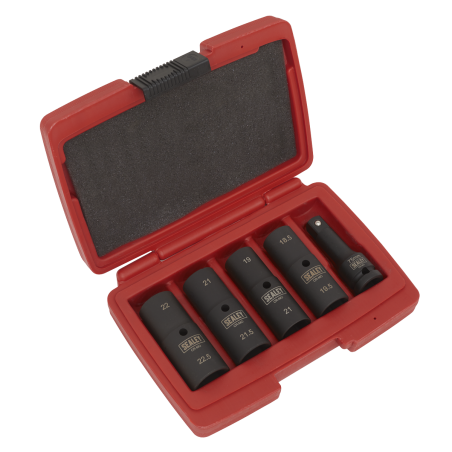 Impact Socket Set 1/2"Sq Drive 77mm Double Ended 18.5 x 22.5mm - 5pc