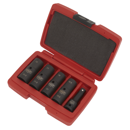 Impact Socket Set 1/2"Sq Drive 77mm Double Ended 18.5 x 22.5mm - 5pc