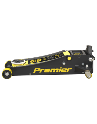 Premier Low Profile Trolley Jack with Rocket Lift 3 Tonne - Yellow