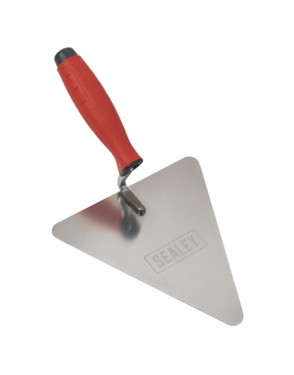 Stainless Steel Triangular Brick Trowel - Rubber Handle 180mm