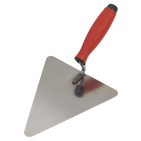 Stainless Steel Triangular Brick Trowel - Rubber Handle 180mm