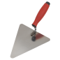 Stainless Steel Triangular Brick Trowel - Rubber Handle 180mm