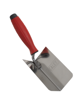 Stainless Steel Internal Corner Trowel - Rubber Handle - 120 x 60mm