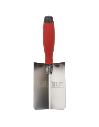 Stainless Steel Internal Corner Trowel - Rubber Handle - 120 x 60mm