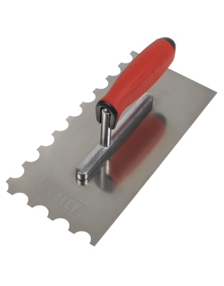 Stainless Steel 270mm Semicircle Tooth Trowel - Rubber Handle - Aluminium Foot