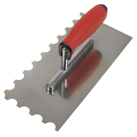 Stainless Steel 270mm Semicircle Tooth Trowel - Rubber Handle - Aluminium Foot