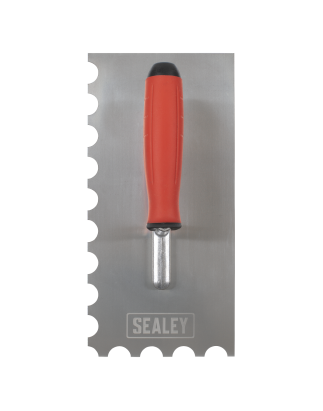 Stainless Steel 270mm Semicircle Tooth Trowel - Rubber Handle - Aluminium Foot