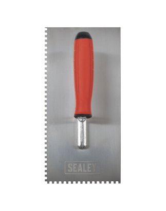 Stainless Steel 270mm Notched Trowel - Rubber Handle - 4mm