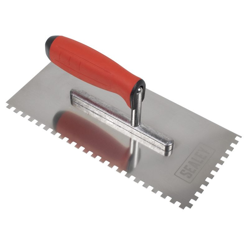 Stainless Steel 270mm Notched Trowel - Rubber Handle - 6mm