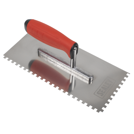 Stainless Steel 270mm Notched Trowel - Rubber Handle - 6mm