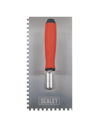 Stainless Steel 270mm Notched Trowel - Rubber Handle - 6mm