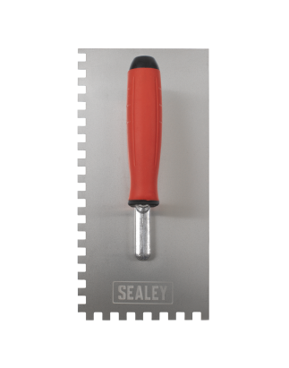 Stainless Steel 270mm Notched Trowel - Rubber Handle - 8mm