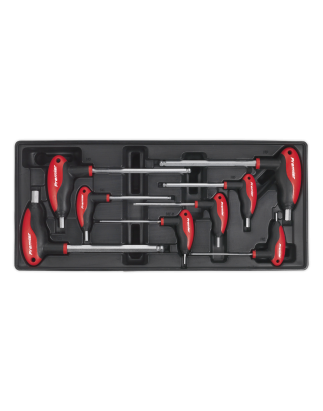 Tool Tray with T-Handle Ball-End Hex Key Set 8pc