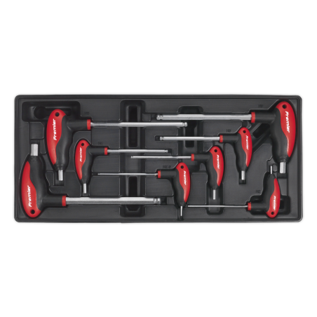 Tool Tray with T-Handle Ball-End Hex Key Set 8pc