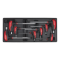 Tool Tray with T-Handle Ball-End Hex Key Set 8pc