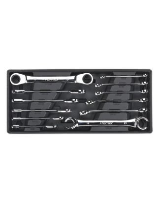 Tool Tray with Flare Nut & Ratchet Ring Spanner Set 12pc