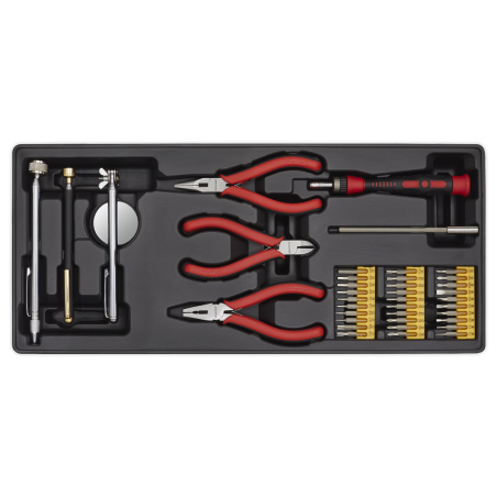 Plateau à outils avec ensemble d'outils de précision et de ramassage 38 pièces