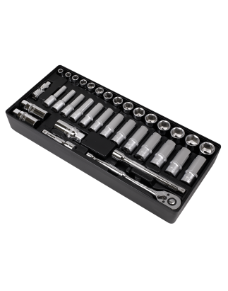 Tool Tray with Socket Set 35pc 3/8"Sq Drive